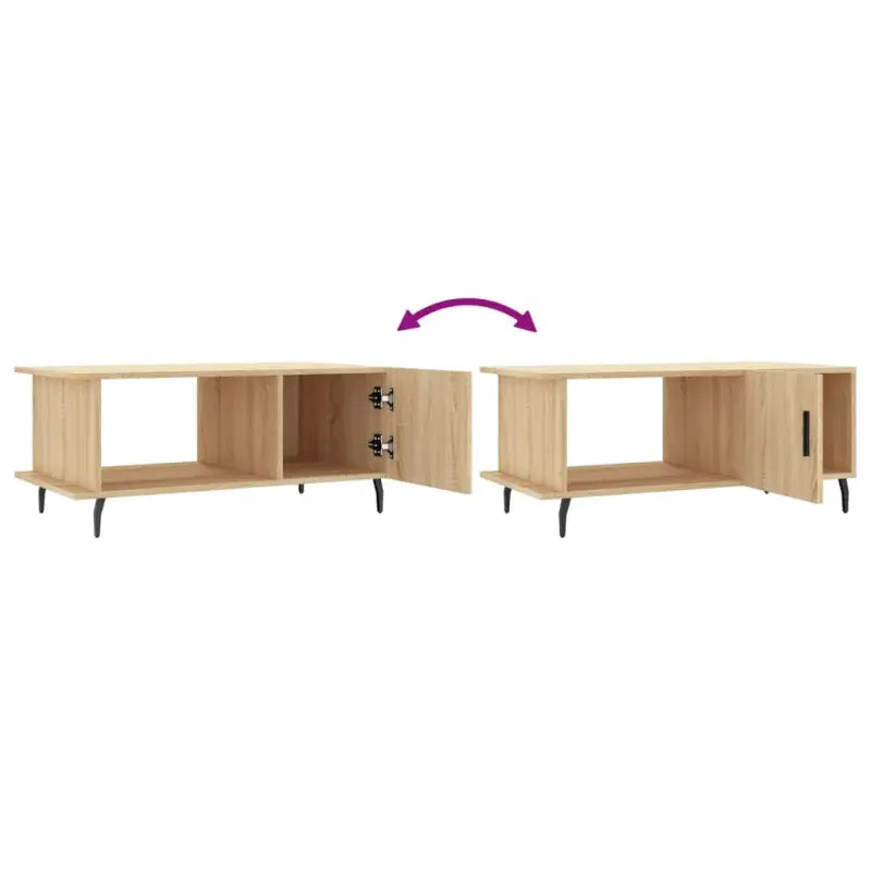Salontafel met ijzeren poten en bewerkt hout voor stijl en duurzaamheid - Salontafels