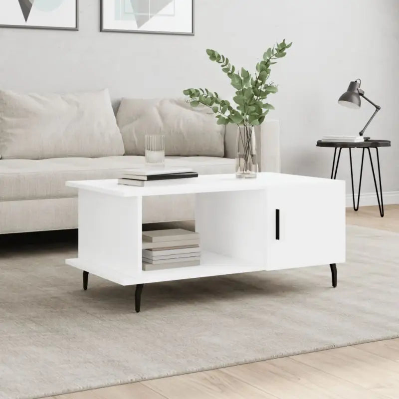 Salontafel met ijzeren poten en bewerkt hout voor stijl en duurzaamheid - Wit / 1 - Salontafels