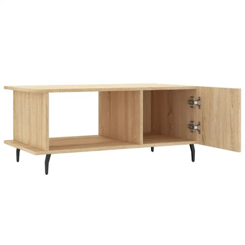 Salontafel met ijzeren poten en bewerkt hout voor stijl en duurzaamheid - Salontafels