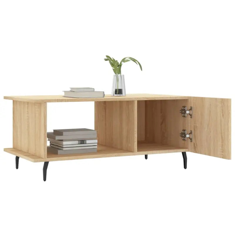 Salontafel met ijzeren poten en bewerkt hout voor stijl en duurzaamheid - Salontafels