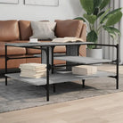 Salontafel met ijzeren poten en bewerkt hout voor stijlvolle woonkamer - Grijs sonoma / 1 - Salontafels