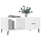 Salontafel met ijzeren poten en hoogglans wit afgewerkt hout - Salontafels
