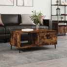 Salontafel met ijzeren poten en hoogglans wit afgewerkt hout - Gerookt eiken / 1 - Salontafels