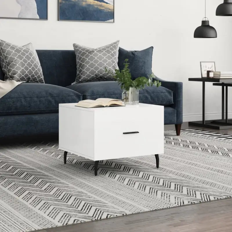 Salontafel met ijzeren poten en hoogglans wit bewerkt hout - Hoogglans wit / 1 - Salontafels