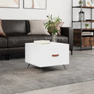 Salontafel met ijzeren poten en hoogglans wit bewerkt hout - Wit / 1 - Salontafels