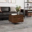 Salontafel met ijzeren poten en hoogglans wit bewerkt hout - bruin eikenkleur / 1 - Salontafels