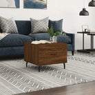Salontafel met ijzeren poten en hoogglans wit bewerkt hout - bruin eikenkleur / 1 - Salontafels