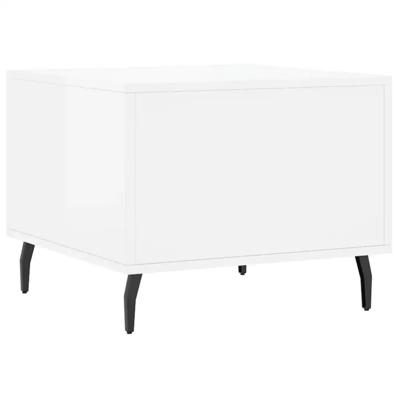 Salontafel met ijzeren poten en hoogglans wit bewerkt hout - Salontafels