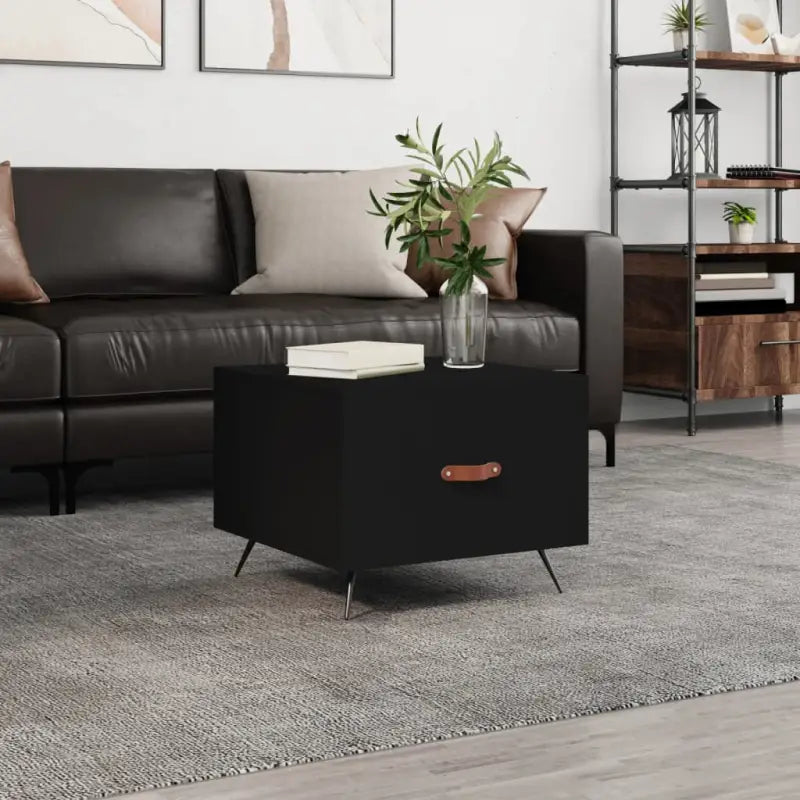 Salontafel met ijzeren poten en hoogglans wit bewerkt hout - Zwart / 1 - Salontafels