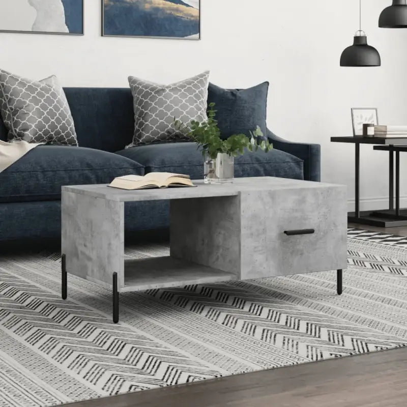 Salontafel met ijzeren poten in grijs sonoma bewerkt hout - Betongrijs / 1 - Salontafels