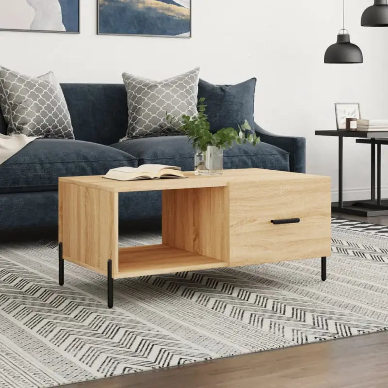 Salontafel met ijzeren poten in grijs sonoma bewerkt hout - Sonoma eiken / 1 - Salontafels