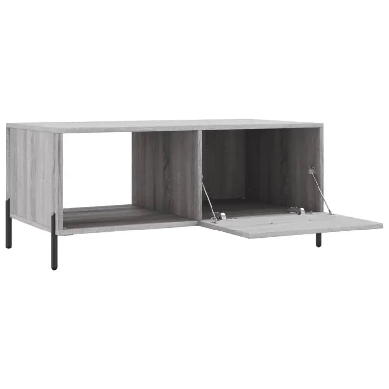 Salontafel met ijzeren poten in grijs sonoma bewerkt hout - Salontafels