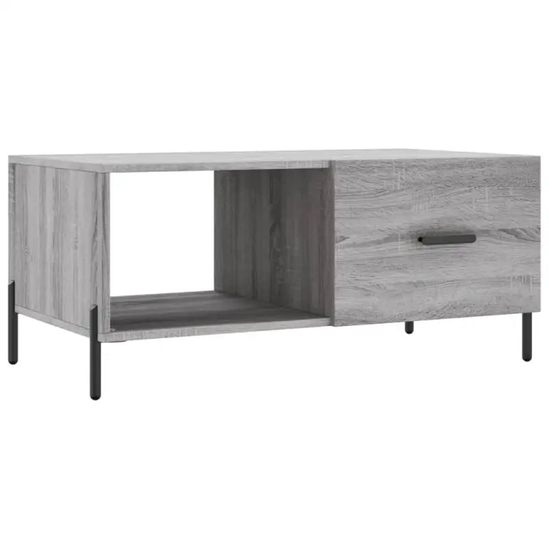 Salontafel met ijzeren poten in grijs sonoma bewerkt hout - Salontafels
