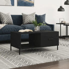 Salontafel met ijzeren poten in grijs sonoma bewerkt hout - Zwart / 1 - Salontafels