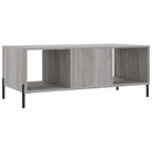 Salontafel met ijzeren poten in grijs Sonoma van bewerkt hout - Salontafels