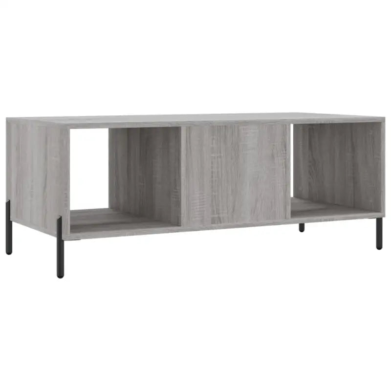 Salontafel met ijzeren poten in grijs Sonoma van bewerkt hout - Salontafels