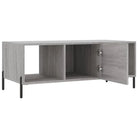 Salontafel met ijzeren poten in grijs Sonoma van bewerkt hout - Salontafels