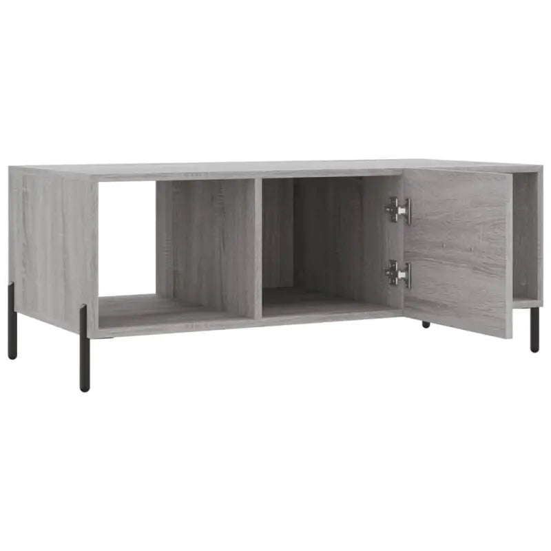 Salontafel met ijzeren poten in grijs Sonoma van bewerkt hout - Salontafels