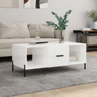 Salontafel met ijzeren poten in grijs Sonoma van bewerkt hout - Hoogglans wit / 1 - Salontafels