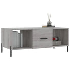 Salontafel met ijzeren poten in grijs Sonoma van bewerkt hout - Salontafels