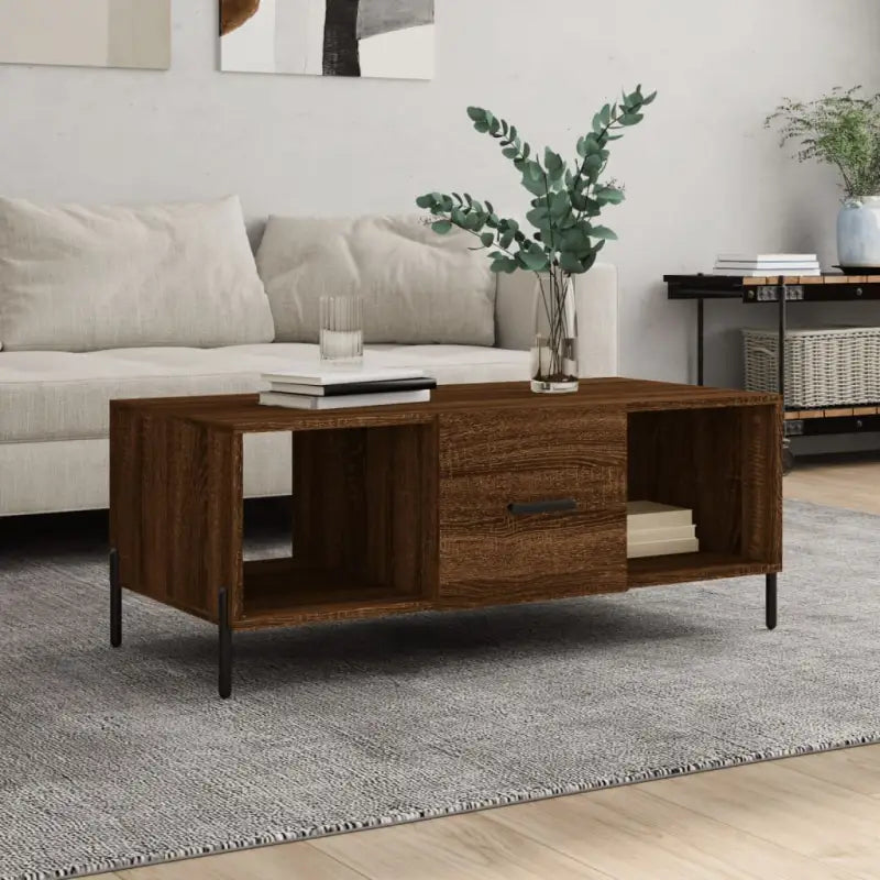 Salontafel met ijzeren poten in grijs Sonoma van bewerkt hout - bruin eikenkleur / 1 - Salontafels