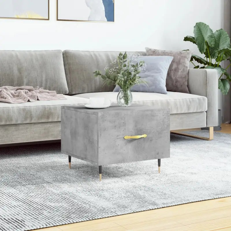 Salontafel met ijzeren poten van bewerkt hout voor elegantie - Betongrijs / 1 - Salontafels