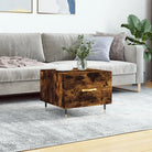 Salontafel met ijzeren poten van bewerkt hout voor elegantie - Gerookt eiken / 1 - Salontafels