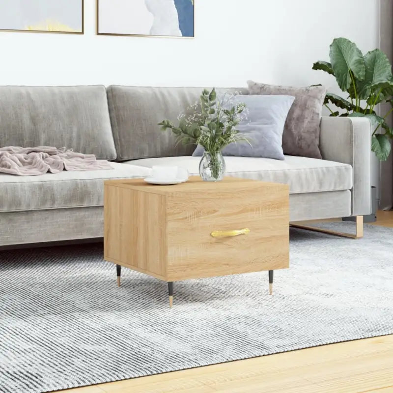 Salontafel met ijzeren poten van bewerkt hout voor elegantie - Sonoma eiken / 1 - Salontafels