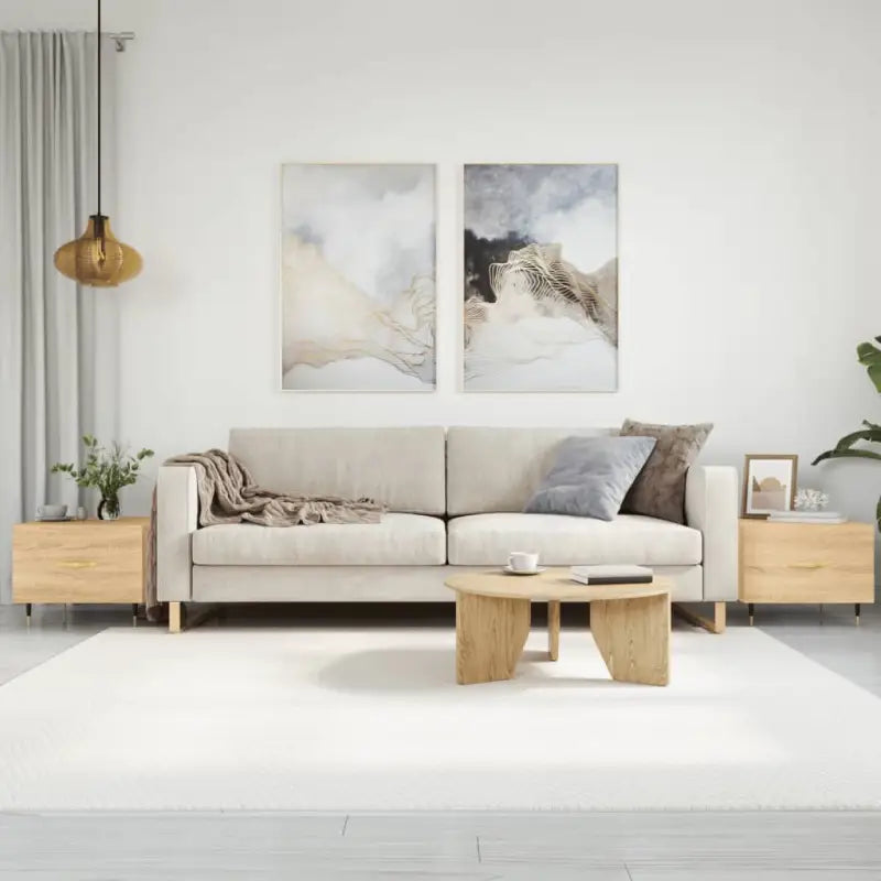 Salontafel met ijzeren poten van bewerkt hout voor elegantie - Sonoma eiken / 2 - Salontafels