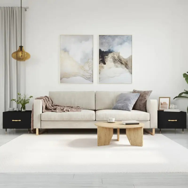 Salontafel met ijzeren poten van bewerkt hout voor elegantie - Zwart / 2 - Salontafels
