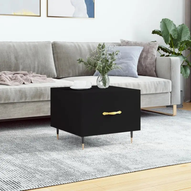 Salontafel met ijzeren poten van bewerkt hout voor elegantie - Zwart / 1 - Salontafels