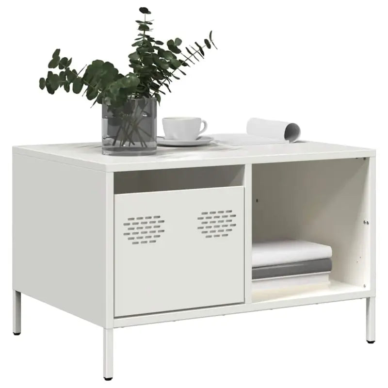 Salontafel met koudgewalst staal en verstelbare schroefpoten - Wit / 1 - Salontafels