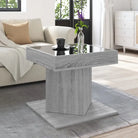 Salontafel met LED-infinity spiegel in bewerkt hout en grijs Sonoma - Salontafels