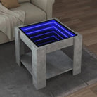 Salontafel met LED-infinity spiegel in grijs Sonoma bewerkt hout - Betongrijs / 1 / 53 cm - Salontafels