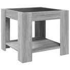 Salontafel met LED-infinity spiegel in grijs Sonoma bewerkt hout - Salontafels