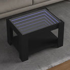 Salontafel met LED-infinity spiegel in grijs Sonoma bewerkt hout - Zwart / 1 / 73 cm - Salontafels