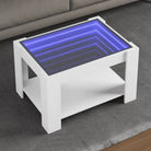 Salontafel met LED-infinity spiegel in grijs Sonoma bewerkt hout - Wit / 1 / 73 cm - Salontafels
