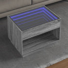 Salontafel met LED-infinity spiegel in grijs sonoma van bewerkt hout - Grijs sonoma / 1 / 70 cm - Salontafels