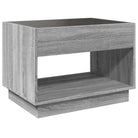 Salontafel met LED-infinity spiegel in grijs sonoma van bewerkt hout - Salontafels