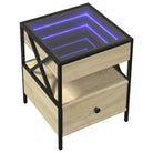 Salontafel met LED-infinity spiegel van bewerkt hout voor elke ruimte - Salontafels