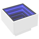 Salontafel met LED-infinity spiegel van bewerkt hout voor elke ruimte - Salontafels