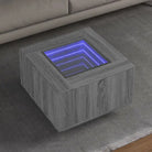 Salontafel met LED-infinity spiegel van bewerkt hout voordelig - Grijs sonoma / 60 x 60 x 40 cm / 1 - Salontafels