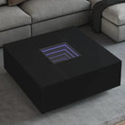 Salontafel met LED-infinity spiegel van bewerkt hout voordelig - Zwart / 100 x 100 x 40 cm / 1 - Salontafels