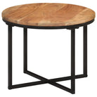 Salontafel met massief acaciahout en ijzeren poten voor stijlvolle woonkamer - 45 x 45 x 35 cm / 1 - Salontafels