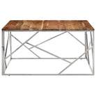 Salontafel met massief acaciahout en roestvrij staal elegant design - Salontafels