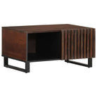 Salontafel met massief mangohout en glazen tafelblad - Bruin / 1 / massief mangohout - Salontafels