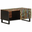 Salontafel met massief mangohout en glazen tafelblad - Multikleur / 1 / Massief acaciahout - Salontafels