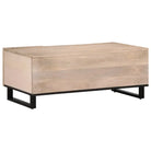 Salontafel met massief mangohout en glazen tafelblad - Salontafels