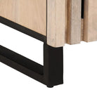Salontafel met massief mangohout en glazen tafelblad - Salontafels