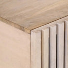 Salontafel met massief mangohout en glazen tafelblad - Salontafels